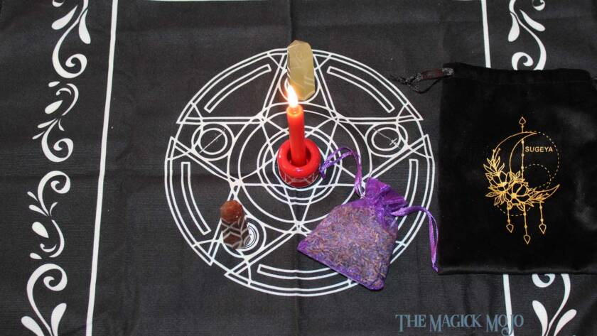 Magical altar with items for an invigorating spell