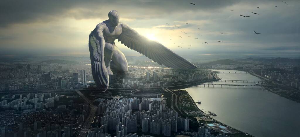 Archangel overlooking the city