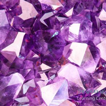 Close-up of vibrant purple amethyst crystals